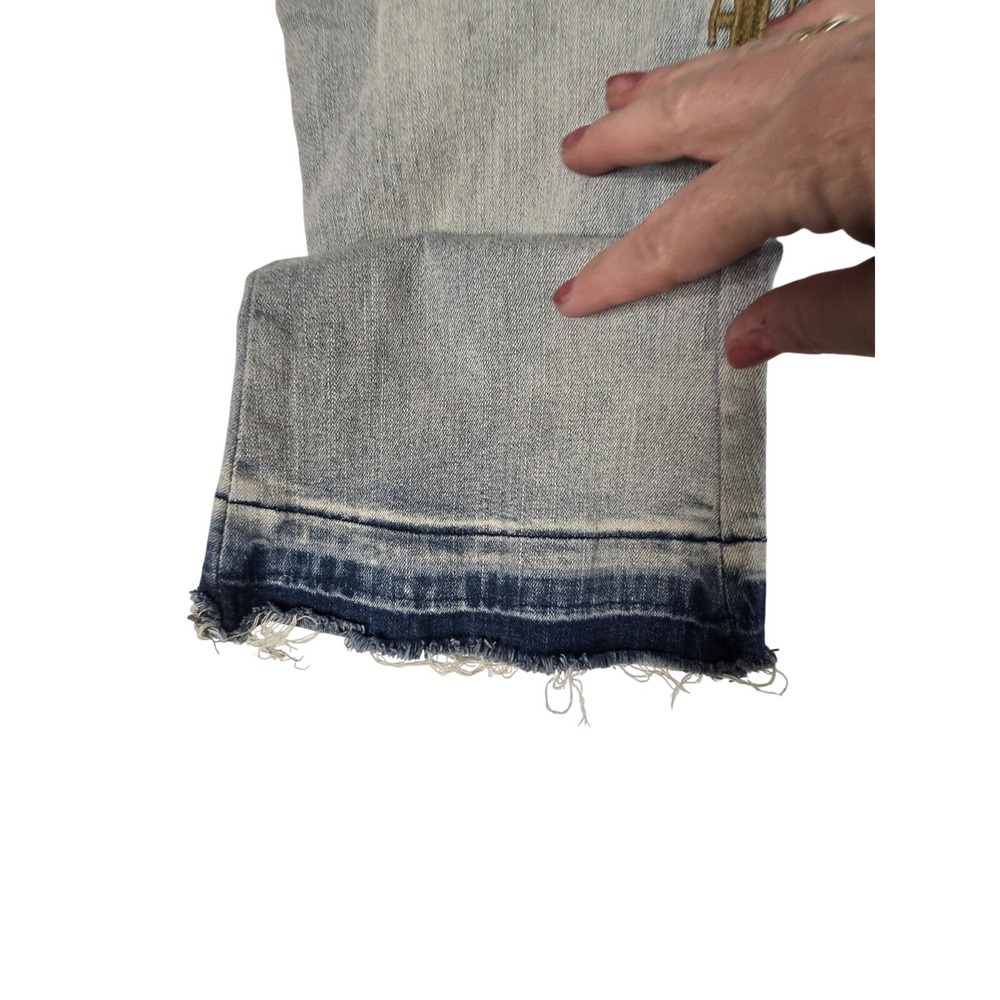 Waimea Mens 34x36 Lost Generation Embroidered Stacked Fit Jeans Bleach Wash NEW - Picture 7 of 13